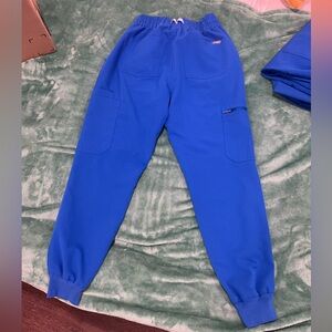 Figs Royal Blue Scrub Pants - High Waisted Uman Relaxed Jogger Scrub Pants